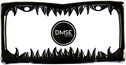 DMSE Univerzális Fém Cápa Fogak Fogak, Állkapocs Rendszámtábla Keret Cool Design Bármely Jármű (Fekete Cápák Fog)