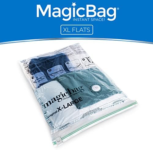 MagicBag 6-Pack Extra Nagy, Lapos Vákuum Kompressziós Zsák Azonnali Space Saver Tároló - Légmentes, Dupla Cipzár - Plüss Állatok, Tároló,