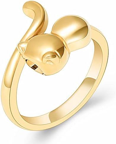 NNJHG AC314 1DB Hamvasztás Ékszer Gyűrű Hamu Állítható Aranyos Macska Urna Gyűrűk tartó Emlékmű Gyűrű Emlékezés Ajándék (Fő Kő