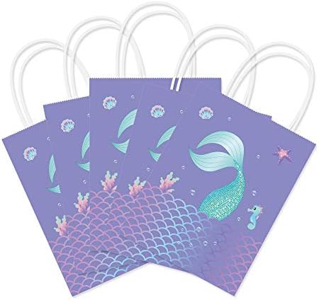 YOMINY Mermaid Fél Zsák 12-es Sellő Ajándékot Komámasszony papírzacskó Fél Javára táskák Hableány Témájú Fél Gyerekek Szülinapi Party Kellékek