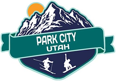 Park City, Utah-Ski Kalandok Szuvenír 2 Inch Vinyl Matrica Mountain Design