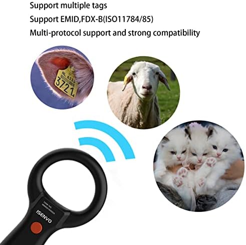 ISENVO Pet Mikrochip Szkenner Újratölthető RFID EMID Micro Chip Olvasó Szkenner 134.2 kHz 125kHz 15 Számjegy Pet Chip ID Szkenner Állat/Háziállat/Sertés/Kutyák/Macskák