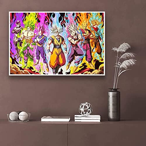 SOYATER Anime Poszter Japán Anime Hős Super Saiyan Goku Vegeta Dermesztő Poszter Vászon Nyomtatás Wall Art Esztétikai Képek, Plakátok