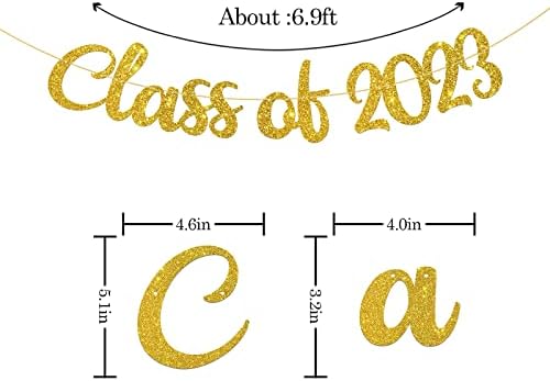 WeBenison Osztály 2023 Banner / Kész 2023 Végzett Fél Banner / 2023 Érettségi Party Dekoráció Arany Glitter