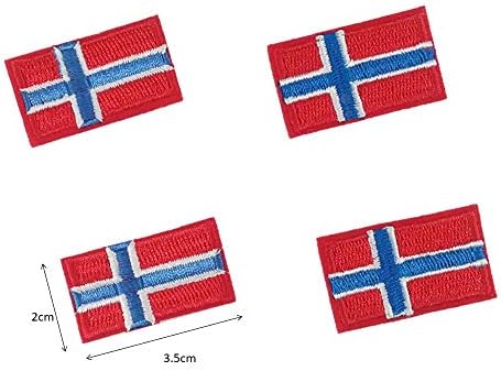 [4 Db Set] Mini Norvég Zászló Hímzett Vasalót varrni a Patch norvég Nemzeti Jelkép