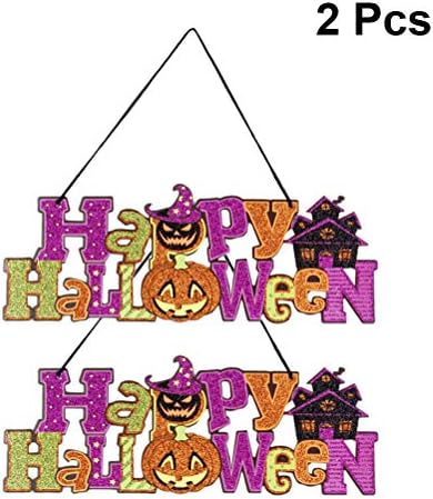 ABOOFAN 2db Happy Halloween Lógó Medál Dekorációs Kellékek Csillogó Tag Díszek Jelenet Elrendezés Kellékek Bevásárlóközpont