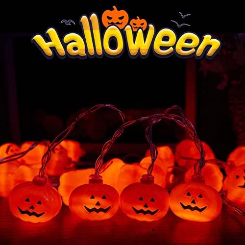 Halloween Pumpkin String Fények, 3D töklámpás 16.4 ft 30 Led-ek Tök Lámpák 8 Módok elemes Narancssárga Fények Halloween Party Beltéri Esik Kültéri