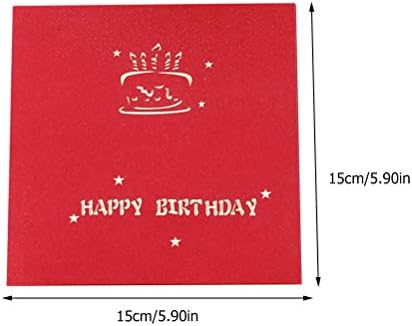 ABOOFAN 2DB 3D-s Születésnapi Torta Üdvözlőlapok saját Készítésű Szülinapi Torta Áldás Kártyák (Vörös) Fél Javára