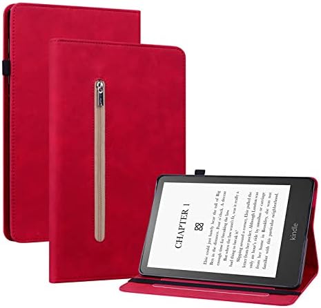 Esetben a Kindle Paperwhite 5 11 Generációs 2021 Elegáns Cipzáras Tárca Okos Esetben a Kindle Paperwhite 6.8 hüvelyk Flip tok-Piros,Fekete
