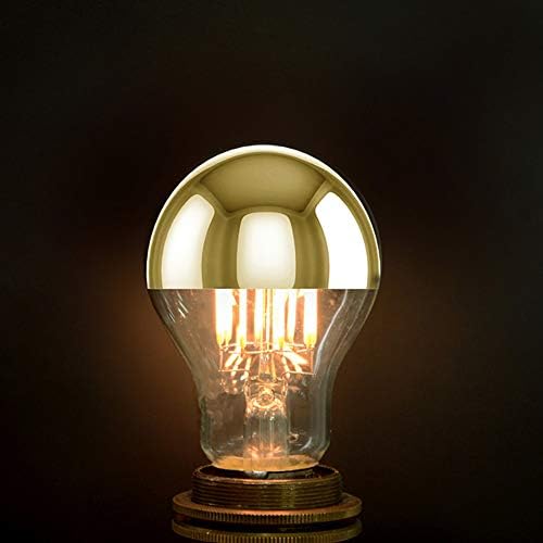 Lxcom Világítás A60/19 Fél Króm Izzó 6W (60 Watt Egyenértékű) Szabályozható Fél Arany Visszavert Fény Meleg Fehér 2700K Dekoratív Edison LED