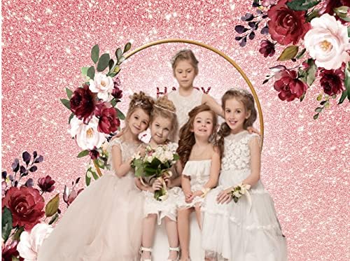 CHAIYA Rose Arany Szülinapi Hátteret, a Lányok, a Nők Happy Birthday Party Fotózás Háttér Blush Pink Virágos Édes Hercegnő Szülinapi