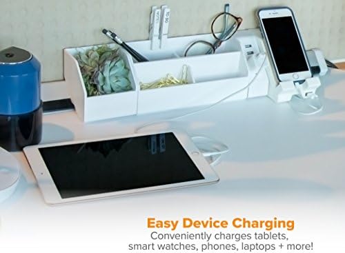 Bostitch legyen Hivatal Konnect™ Asztali Teljesítmény, 2 USB & Outlet Telefon Töltő - Kompatibilis iPhone, Android, iPad, Tabletta vagy