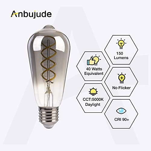 Anbujude Edison Izzók Szabályozható LED Izzó 40W Egyenértékű, ST58 Antik LED Spirál izzólámpák, 4 Watt Régi Izzók E26 Alap,