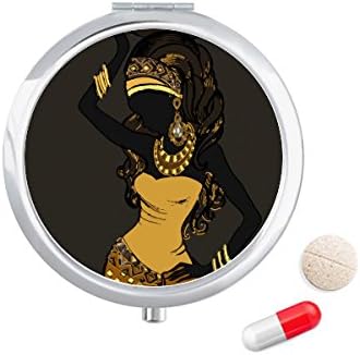 Afrikai Fekete Nők Bennszülött Ruhák Tabletta Esetben Zsebében Gyógyszer Tároló Doboz, Tartály Adagoló