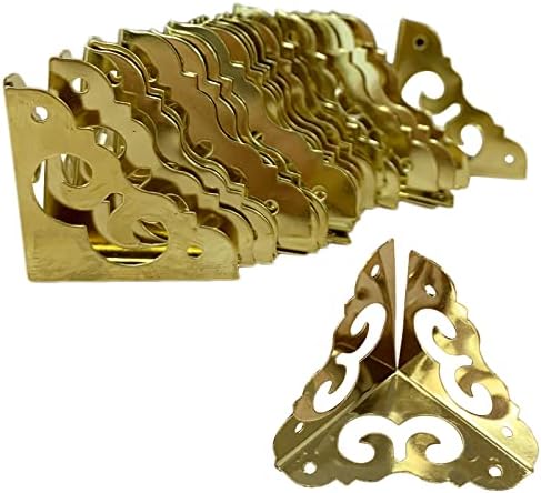 FarBoat 20 Db 1-1/8 Hüvelyk Antik Stílusú Háromszög Sarok Védő Kedvező Felhő Minta Szélén Őrt Woodenbox Jewerlybox (Arany)