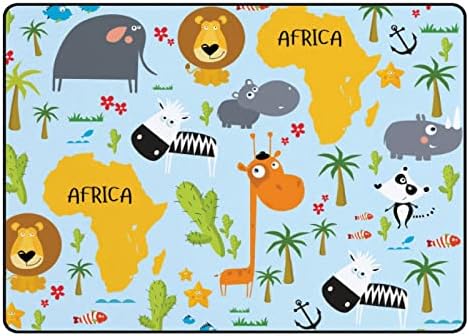 Tele Beltéri Szőnyeg Játszani Mat Afrikai Állatok Nappali, Hálószoba Oktatási Gyerekszoba Szőnyeg Terület Szőnyegek 60x39in