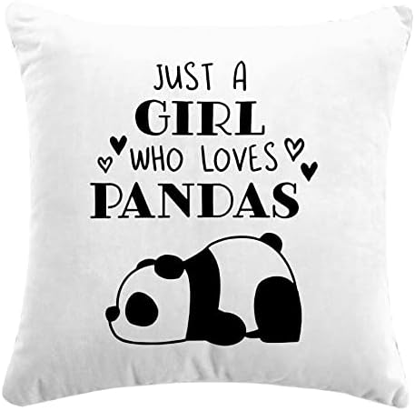 Csak egy Lány, Aki Szereti a Pandák Párnát Fedezi, a Lány Panda Ajándékok Lányoknak, párnahuzat a Kanapé lakberendezés 18 x 18 cm-es,