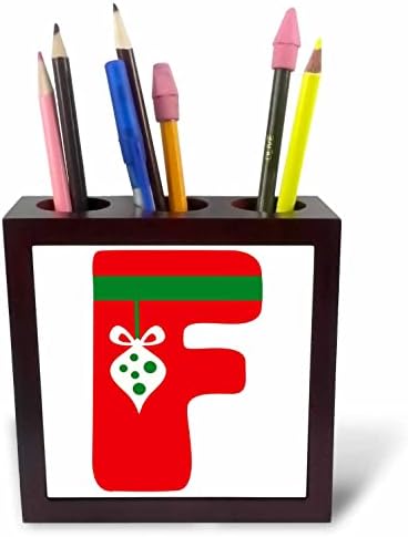 3dRose Aranyos, Piros, Zöld, Karácsonyi Monogram Eredeti F - Csempe Toll Jogosultjai (ph-371214-1)