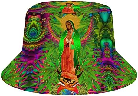 A Hölgy a Guadalupei Szűz Mária Sapka Egyedi Kialakítása Sapka Strand Nap Proctection Vödör Kalap Kalap Nők, Férfiak