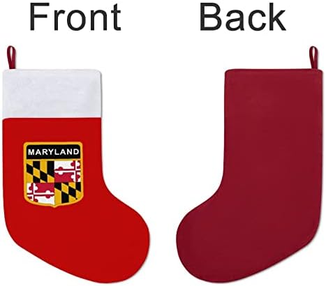 Maryland Zászló Karácsonyi Harisnya, Piros Bársony a Fehér Cukrot Táska Karácsonyi Díszek, Családi Buli Tartozék