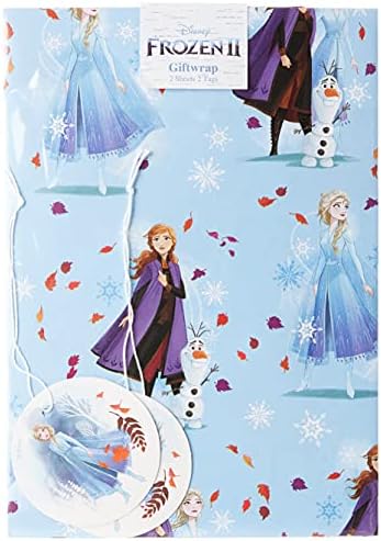 Disney Fagyasztott Csomagolópapír Születésnap, Lányok - 2 Lap 2 Kategória - Rajzfilm Design Anna, Elsa, valamint az Olaf - UK Üdvözlet