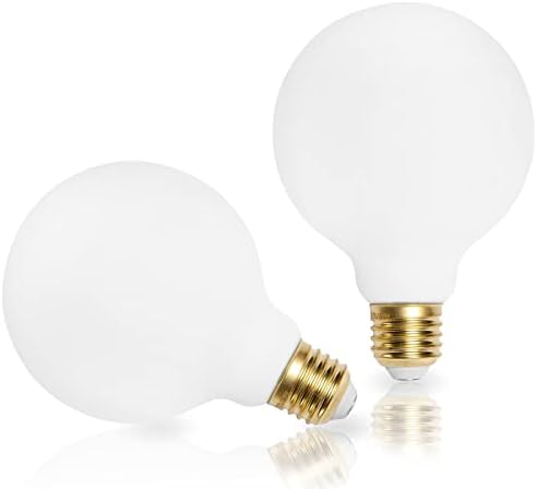 KarlunKoy LED Globe Izzók,Szabályozható 8W (Egyenértékű 80 Watt) Edison Izzók,G95 Gömb Alakú, Matt Tej Fehér Üveg Lágy,