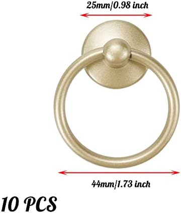 Crapyt 10 DB Matt Arany Ajtó Kopogtató Gyűrű Lekerekített Gombok Dekoráció Kezelni Bútor Húzza Évjárat Szekrény Fiókjában Doboz
