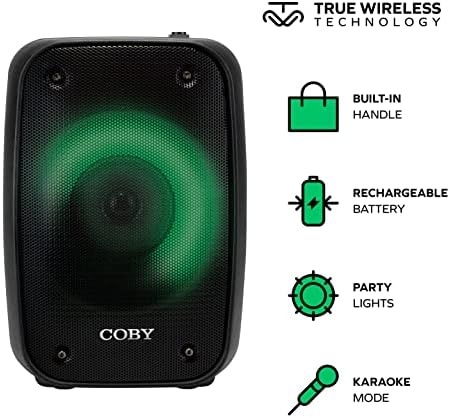 Coby Blaze Fény-Fel Bluetooth Hangszóró | Igaz Vezeték nélküli Hordozható Hangszóró 3 Fény Mód | Zene & Hívás Ellenirzése | Újratölthető