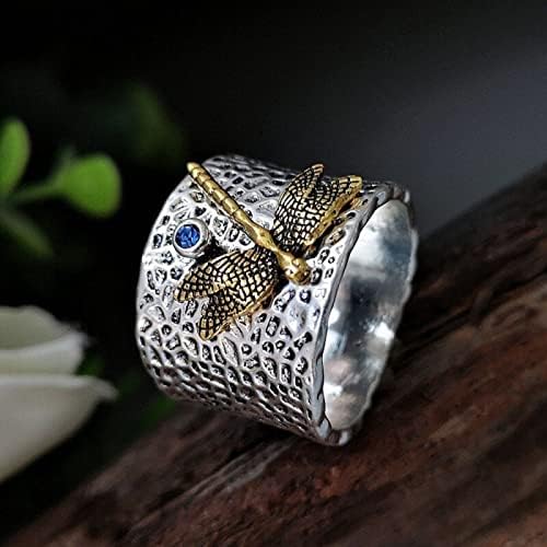 A kék Gyémánt, Ezüst Gyűrű Gyűrű Ezüst, Arany, Gyémánt Gyűrű, Pillangó, Szeretet Teljes Gyűrű 1db Hüvelykujj Gyűrűk a Nők, 10-es