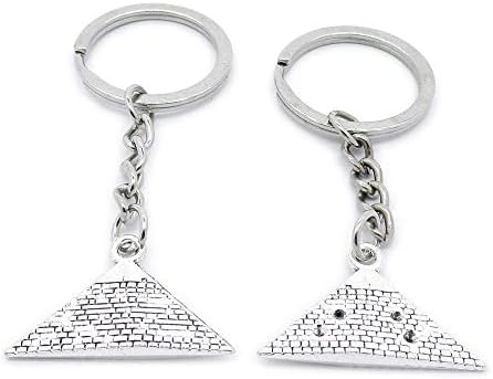 100 DB Antik Ezüst Keyrings Keychains kulcstartó Lánc Kategória Kapcsok AA461 Egyiptomi Piramis