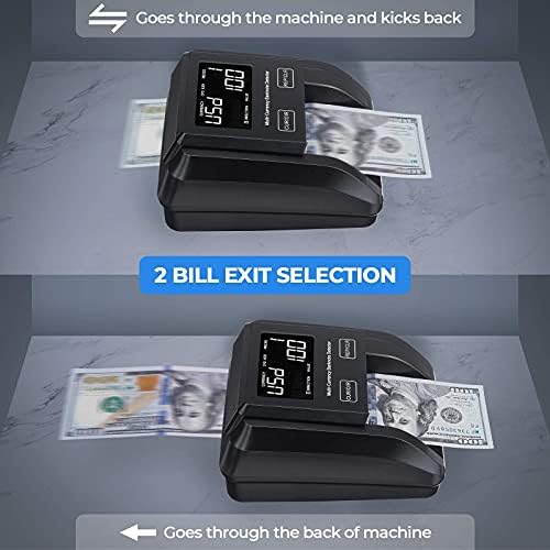 MUNBYN Hordozható Hamis bankjegy Detektor Készülék, 4 Tájékozódás, Érték Hozzáadása, Ultra-Kompakt, UV/MG/IR/DD Felismerés, Multi Valuta, Újratölthető