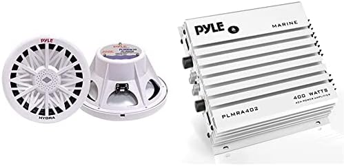Pyle Egyetlen Kültéri Tengeri Audio Mélynyomó - 600 Wattos 12 Inch Fehér Vízálló Bass Hangszóró & Hidra Tengeri Erősítő - Korszerűsített
