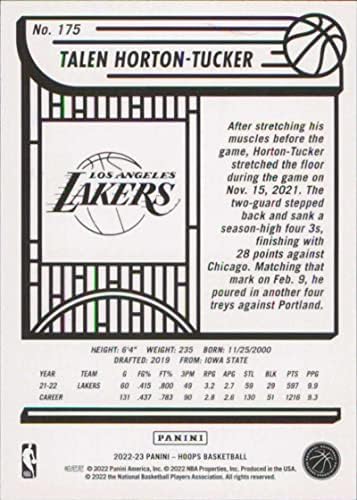 2022-23 Panini NBA Karika 175 Talen Horton-Tucker NM-MT Utah Jazz Kosárlabda Trading Card NBA