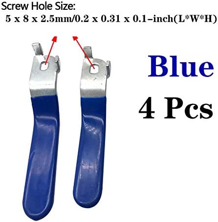 4 Db Kék Szelep Kezelni Lyuk Méret 5x8mm,Lyuk, Vastagsága 2,5 mm,Teljes hossz 105mm（5x8x2.5mm）