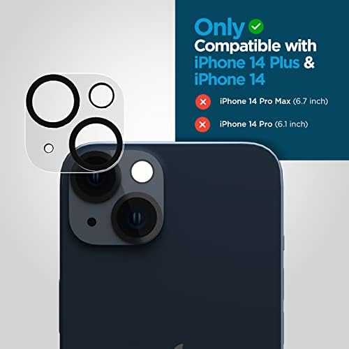 Case-Mate iPhone 14 Plus/iPhone 14 Kamera Lencséjét Védő - 9H Edzett Üveg Film Tartós Anti-Karcolás, Anti-Összetörik Kamera Fedél-Ultra HD