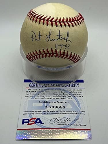 Pat Listach Milwaukee Brewers Aláírt Autogramot Hivatalos OMLB Baseball PSA DNS - *8 - Dedikált Baseball
