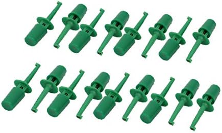 X-mosás ragályos Műanyag Elektronikus Mini Teszt Horog Szonda Tavaszi Klip Zöld Multiméter Vezető Kábel 17Pcs(Műanyag Elektronikus Mini