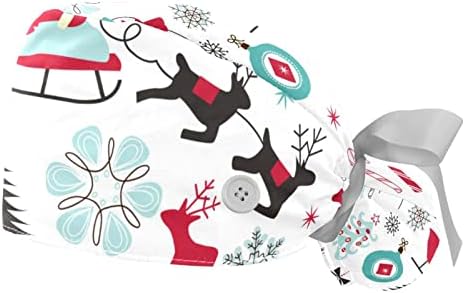 Karácsonyi Labdák Jelen Íj Kék Háttérben Dolgozó Kap a Gombok Hosszú Haj Elasztikus Szalagot, Nyakkendő, Kalap a Nők