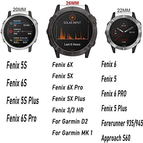 GHFHSG 26 22MM Watchband Szíj, A Garmin Fenix 5 5X Plusz 3 3 HR Fenix 6X 6 6 S60 MK1 Nézni gyorskioldó Szilikon Easyfit karkötő