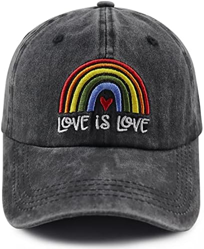 A szerelem az szerelem Szivárvány Kalap, a Férfiak, Nők, Vicces Állítható Pamut Hímzett LMBT Meleg Büszkeség Baseball Sapka