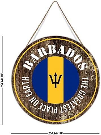 Barbados Zászló Bejárati Ajtó Koszorú A Legjobb Helyek a Földön, Barbados Parasztház Jele, Fali Dekor Ország Szuvenír Utazási Ajándék
