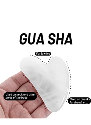YNL SZÉPSÉG Juego de rodillos de jade y gua sha – Rodillo arc természetes igazi para masaje Gua Sha – Herramientas faciales