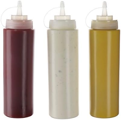 Oaklyn (3pk) 24 oz Műanyag Szorítani Manócska Fűszer Palack Csavar Kupak Fedelek - top adagolók a ketchup mustár majonéz