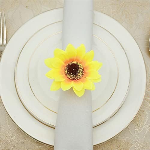 PQKDY 6db Napraforgó Mintás Esküvői Szalvéta Gyűrű Asztal Díszítése (Szín : Sárga Méret