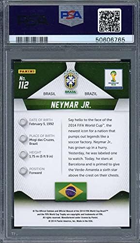 Neymar Jr 2014 Panini Prizm-világbajnokság Kártya 112 PSA 8