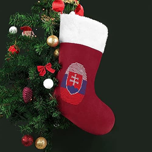 Szlovákia ujjlenyomat Karácsonyi Lóg a Harisnyája Aranyos Mikulás Zokni a karácsonyfa Dekoráció, Dísztárgyak, Ajándékok