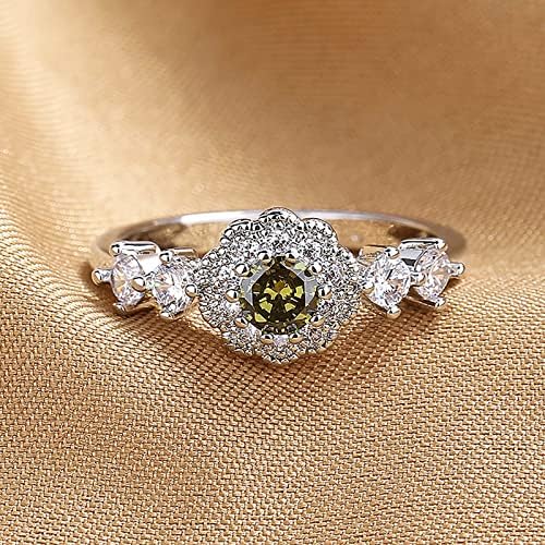 A divat Remek Olíva Zöld Cirkon Gyűrű a Nők, Eljegyzési Gyűrű, Ékszerek, Ajándékok Kígyó Gyűrű 10-es Méret (Ezüst, 6)