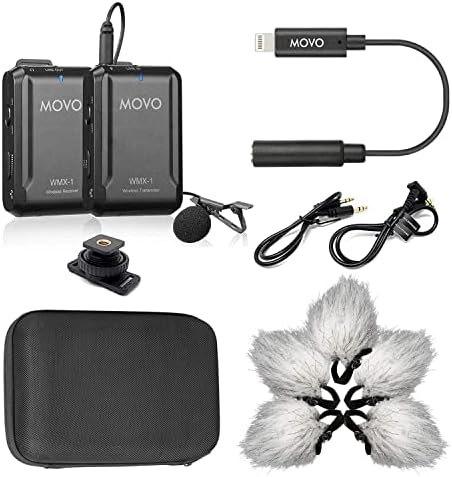 Movo WMX-1 Lightning Csatlakozó Dongle Bundle - Vezeték nélküli Csiptetős Mikrofon Kompatibilis Apple iPhone, iPad, Okostelefon