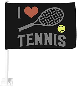 Imádom, Tenisz, Autó Zászló, 12×18inches Ablak Klip Banner Jármű Medál Gépjármű-Kerti Dekoráció