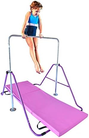 Sportos, Bár Torna Bár Vízszintes Kip Bar + 2x6 Tri-Fold Mat Junior Képzés Állítható Bővíthető Magasság mászóka Gyermekeknek mászóka